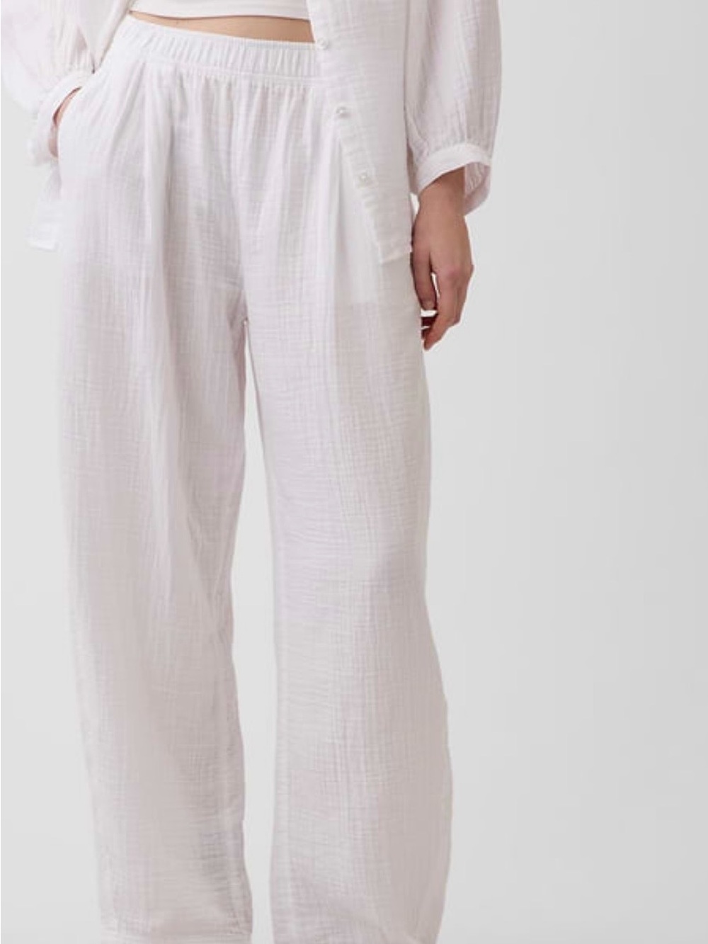 GAP white barrel gauze pants LP
